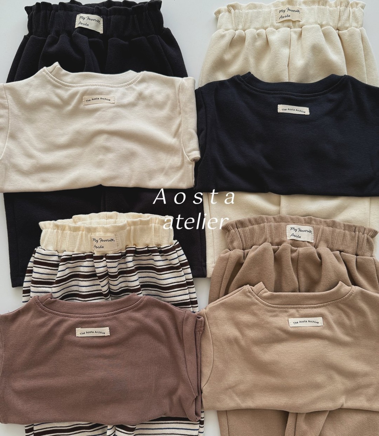 【Aosta】Favoriteスウェットパンツ ベージュ 70~110cm - 3