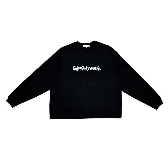 GINRHYMES/"ORIGINAL LOGO PRINT"LONG SLEEVES TEE/BLACK×WHITE