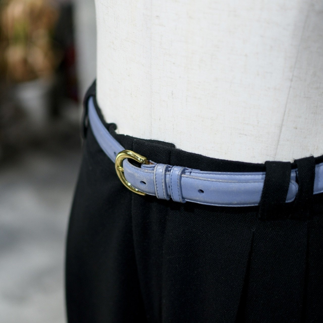 old coach light blue leather belt