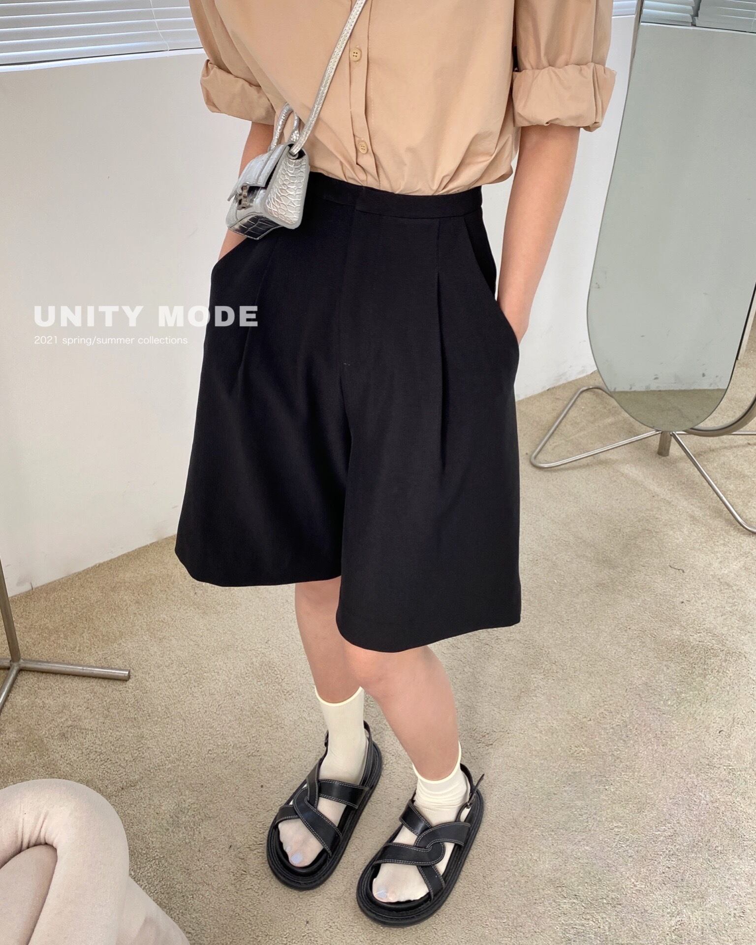 パンツ ショーツ サマーカジュアルルーズハイウェストウェストワイドレッグ 夏物 ブルマー ワイドパンツ ビッグFスモールZ韓国48032056956