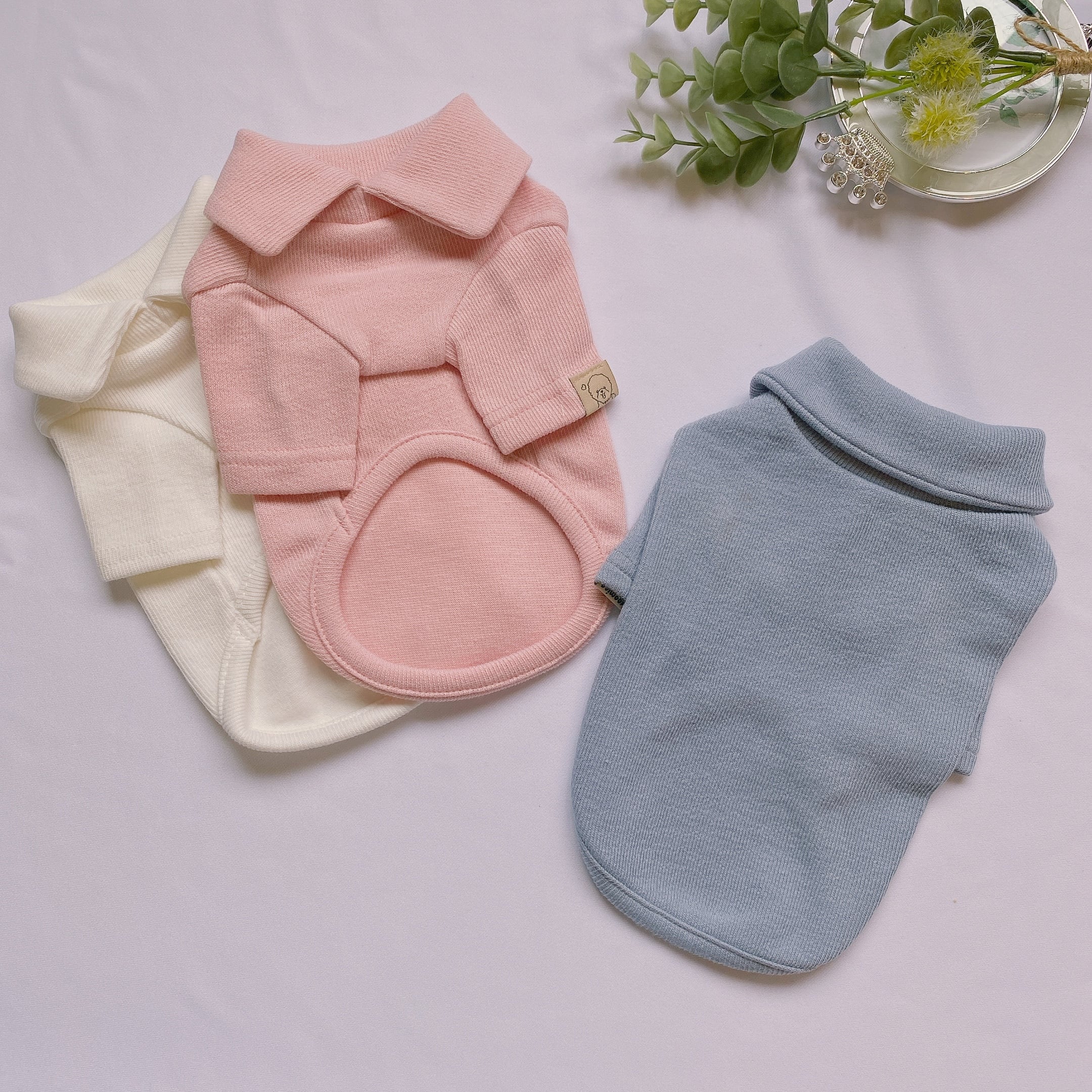 high-neck top S ~ XL 3color / 犬服 秋冬 新作 ハイネック トップス シンプル インナー 長袖 ドッグウェア 犬 服 小型犬 中型犬 top97