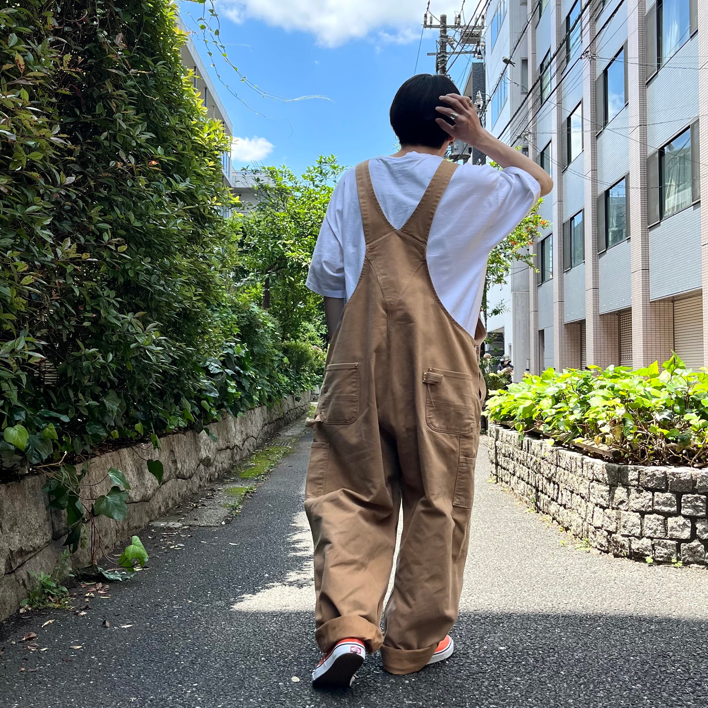 size : W54 L32【 Carhartt 】カーハート オーバーオール ダブルニー ダック地 ベージュ 古着 古着屋 高円寺 ビンテージ