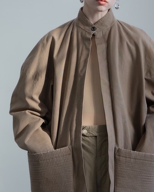 1980s ALAÏA - duck cloth wide jacket w/quilting pockets