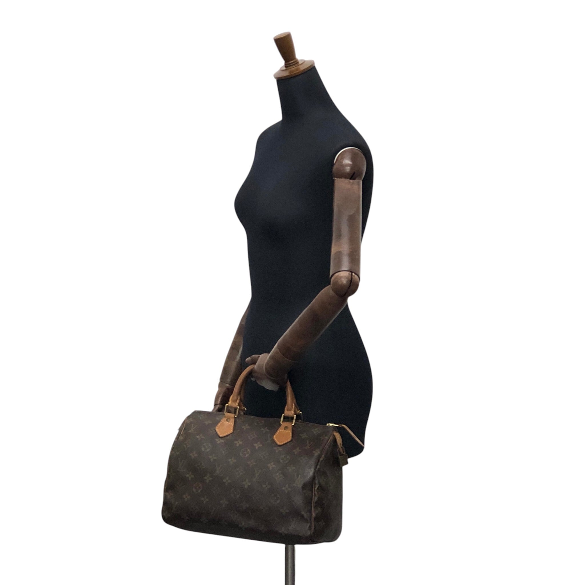 LOUIS VUITTON ルイヴィトン モノグラム ハンドバッグ ブラウン PVC