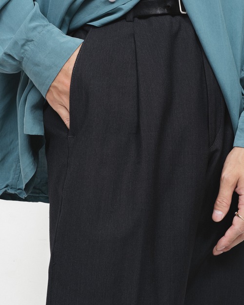 [80-90's] "Italian Vintage" 1-Pleat Summer Wool Trousers