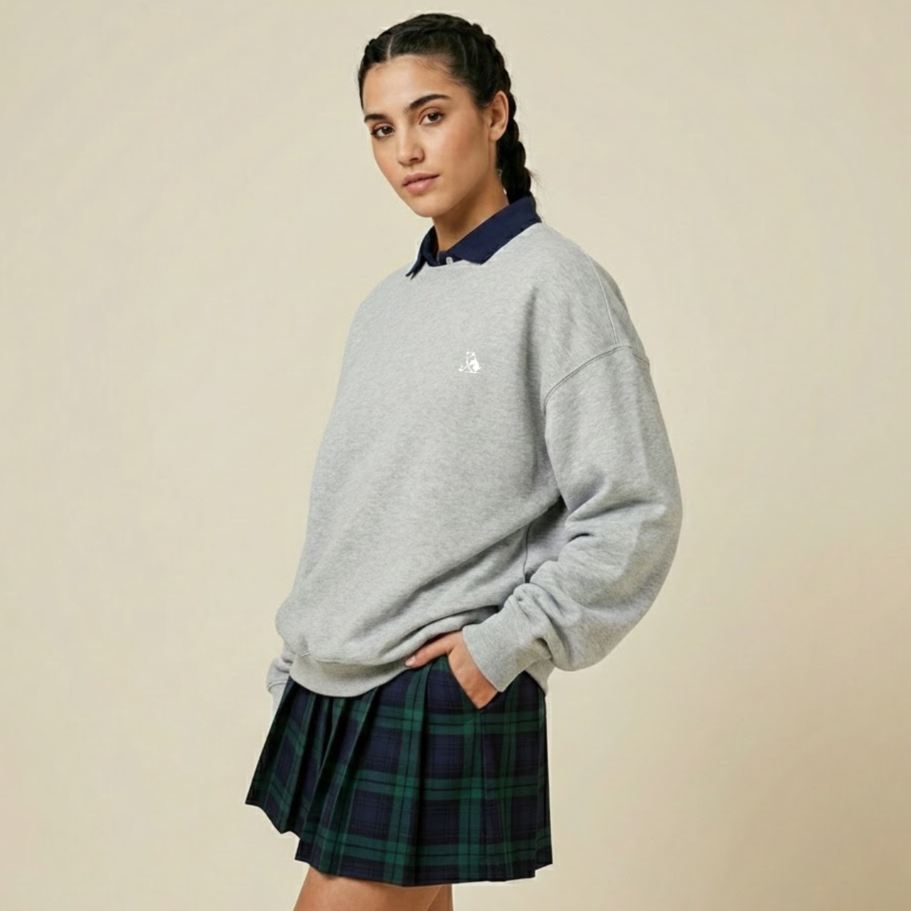 BIRDIE SUNFLOWER WOOL LINING SWEAT/GY