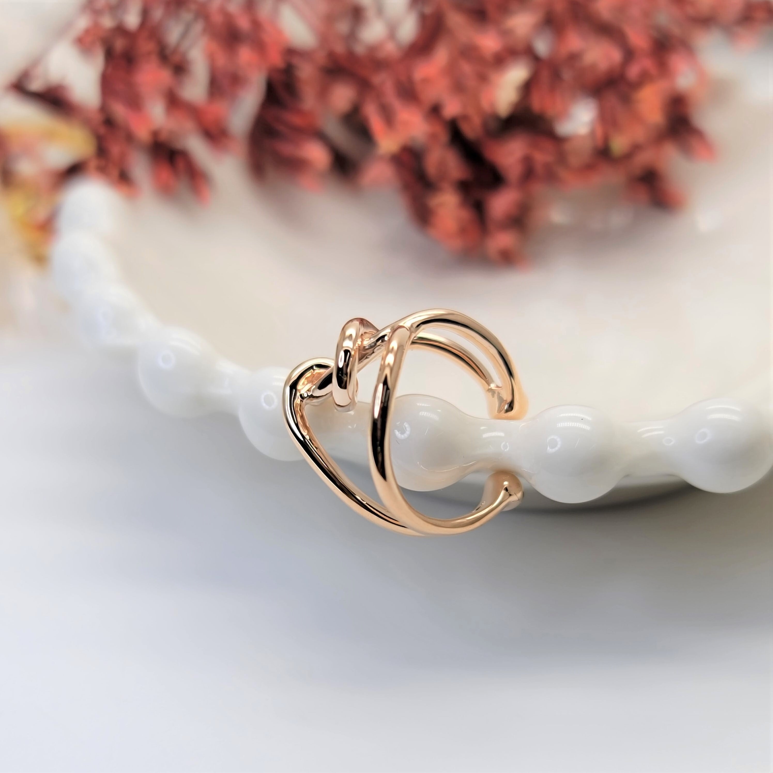 結びお守り*イヤーカフ*ピンクゴールド《送料無料》