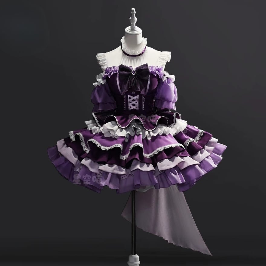 アイドル衣装　ワンピース　パープル　紫　リボン　ドレス アイドル衣装 ワンピース パープル 紫 リボン ドレス アイドル衣装