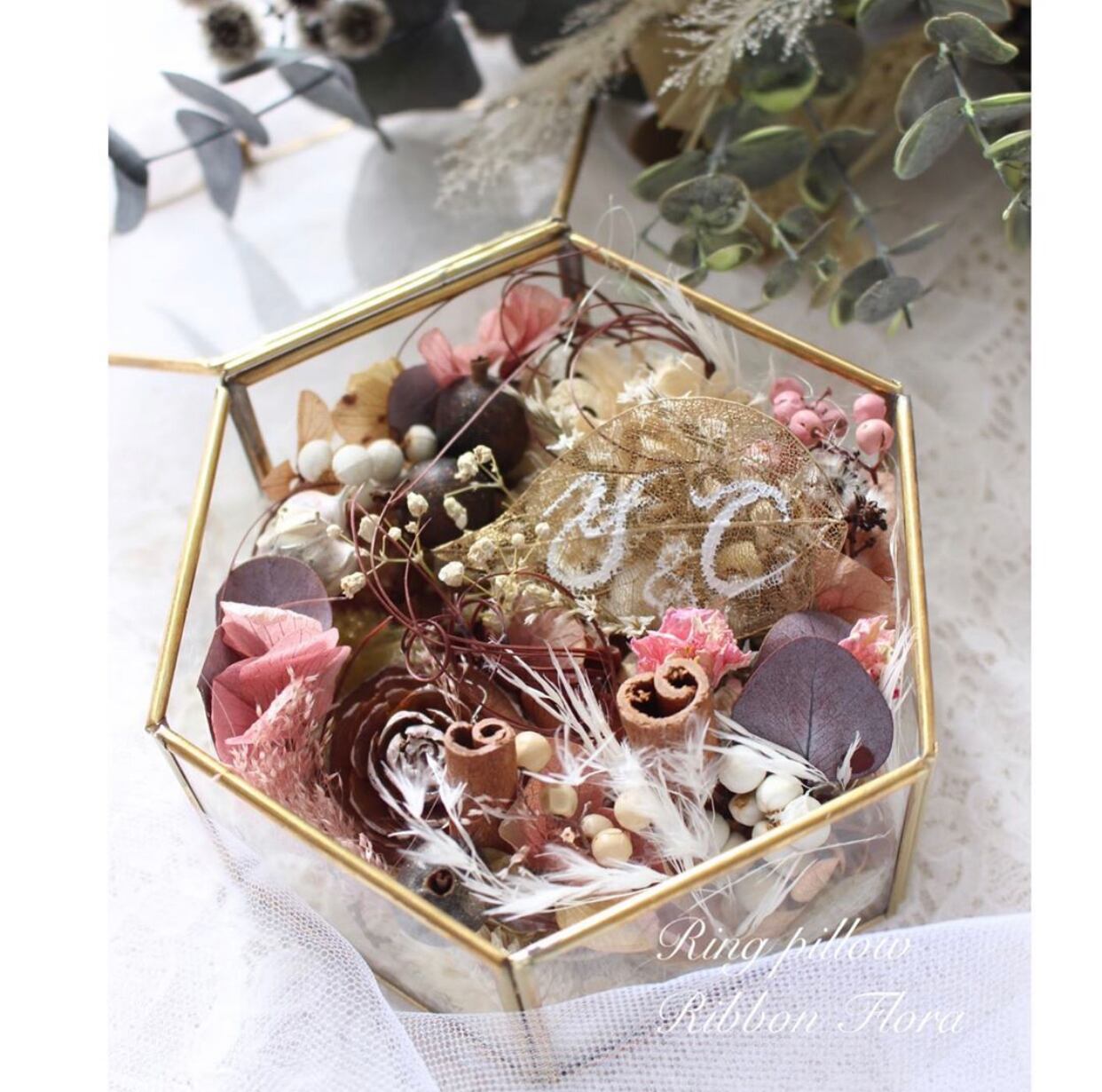 ☆オーダーメイド☆お好きなお花でお作りするガラスケースのリング