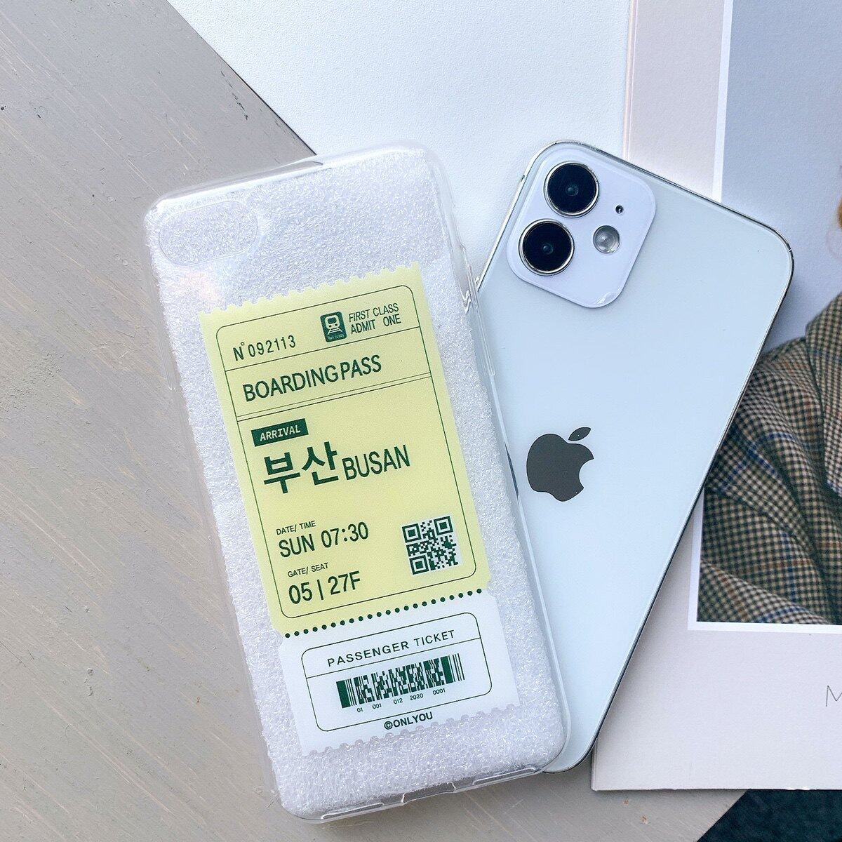 Iphone ケース 韓国 チケットデザインクリアケース 釜山 プサン Busan シンプル 透明 クリア カバー Tpu 個性的 シンプル 大人 女性 男性 傷防止 おしゃれ Iphone 7 8 Se2 X Xs Xr 11 11pro Xsmax 11promax 12 12mini