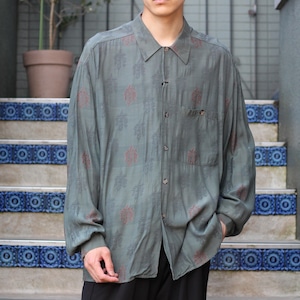 ITALY VINTAGE EMBROIDERY JACQUARD DESIGN SHIRT/イタリア古着刺繍ジャガードデザインシャツ