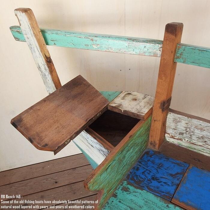 一点物 ベンチ ボートウッド 船古材 ボート再生家具 古材 ボート古材