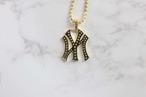 NY Yankees Large Iced Out Pendant Necklace