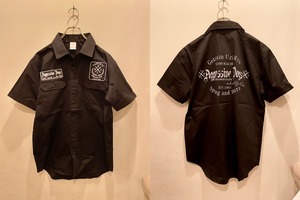 第2弾ワークシャツ Gekishin Uzi Ryu (ワッペン白フチ) & ステッカーセット