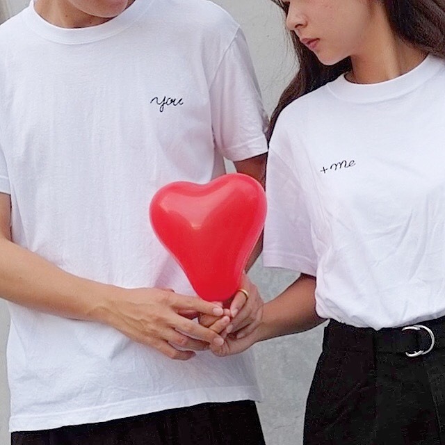 You Me Tシャツ 胸元刺繍 Us Samecloth お揃い ペアルック専門ブランド You Me Tシャツ 胸元刺繍 Us Samecloth お揃い ペアルック専門ブランド