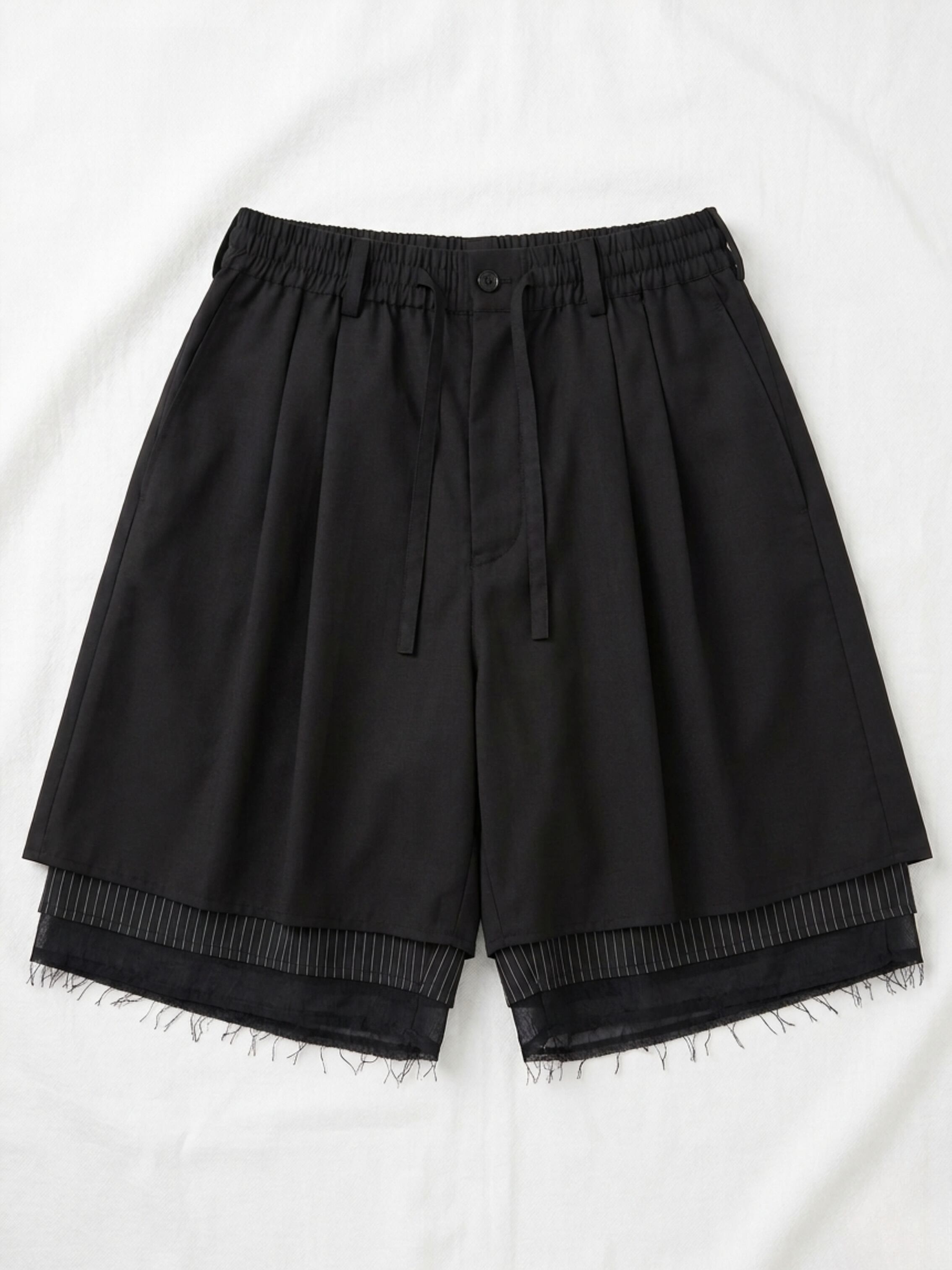 B品 レイヤードハーフパンツ ブラック