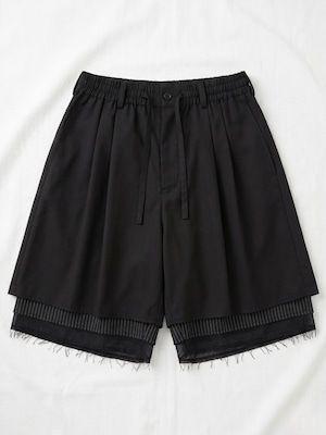 B品 レイヤードハーフパンツ ブラック