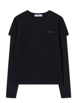 [IGNOTA] CORE:14 FLOS DOUBLE LAYER T-SHIRT (BLACK) 正規品 韓国ブランド 韓国通販 韓国代行 韓国ファッション イグノタ 日本 店舗