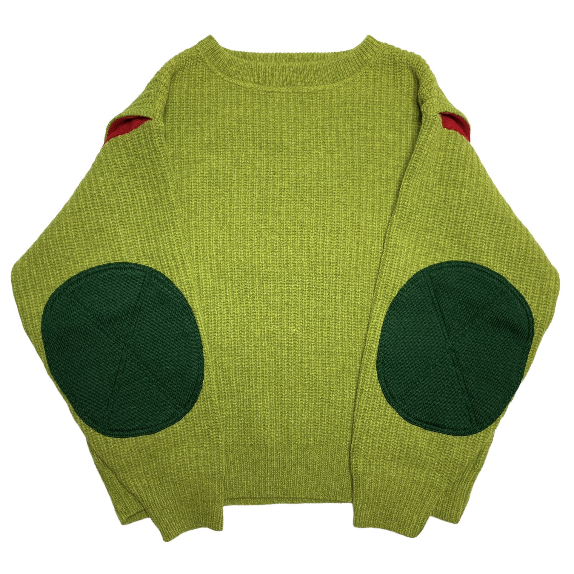 GEEK OUT STORE ELBOW PATCH SWEATER GREEN