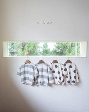 【anggo】デニッシュロンパース ドット 60〜80cm  240103