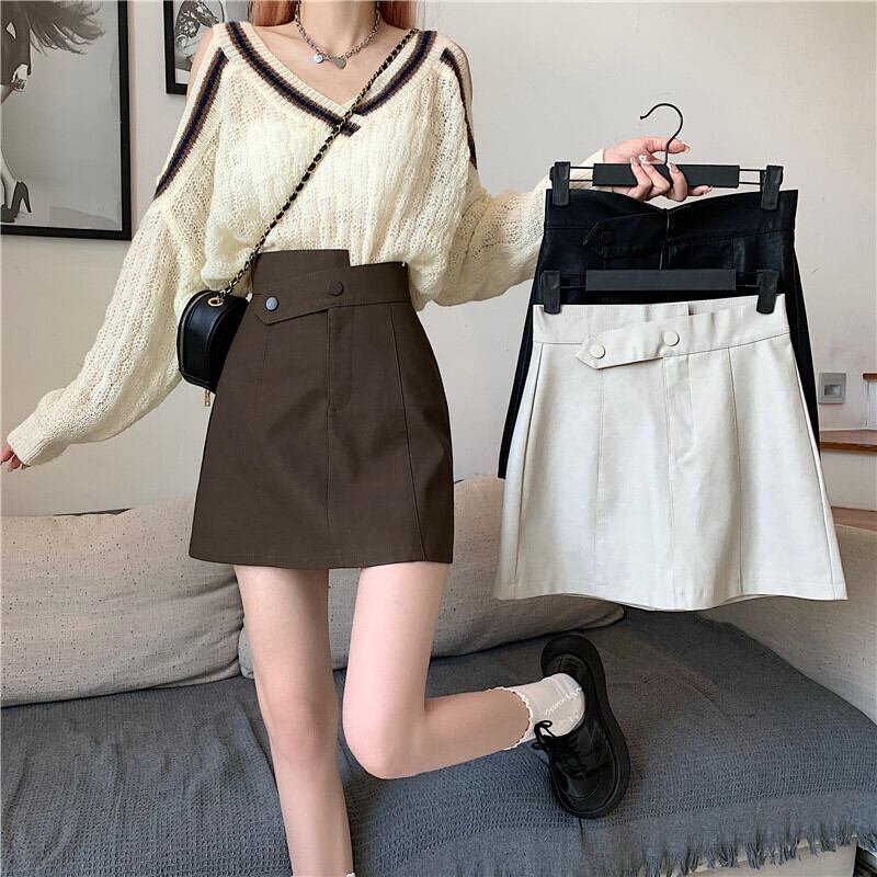 スタンダードAラインスカート サマー薄手ハイウェスト レトロ 夏物 1号婦人33653438263