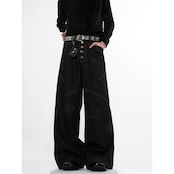 ストリート ボタン デニムパンツ P386