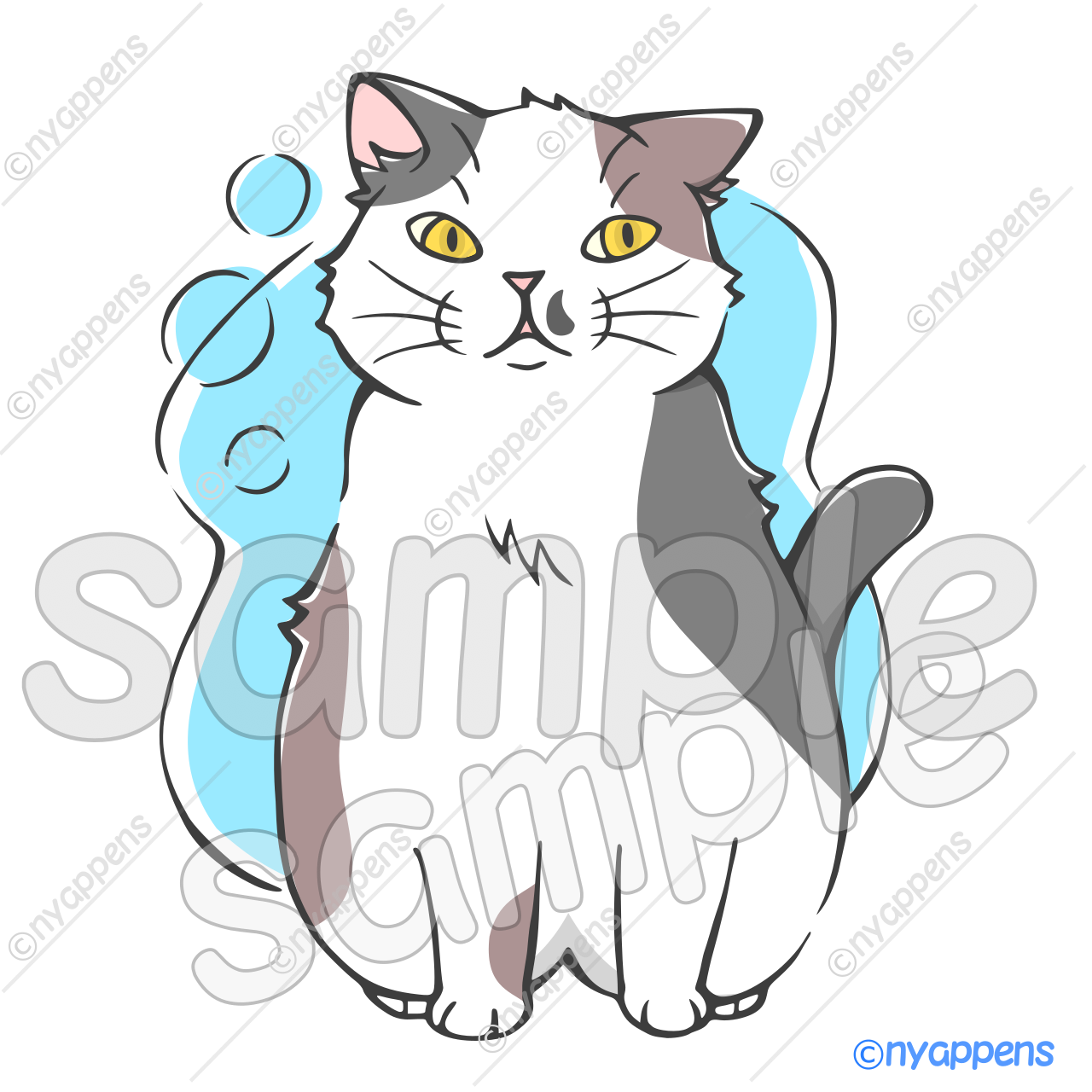 【商用利用OK】手書き猫イラスト<M13>ほけ~