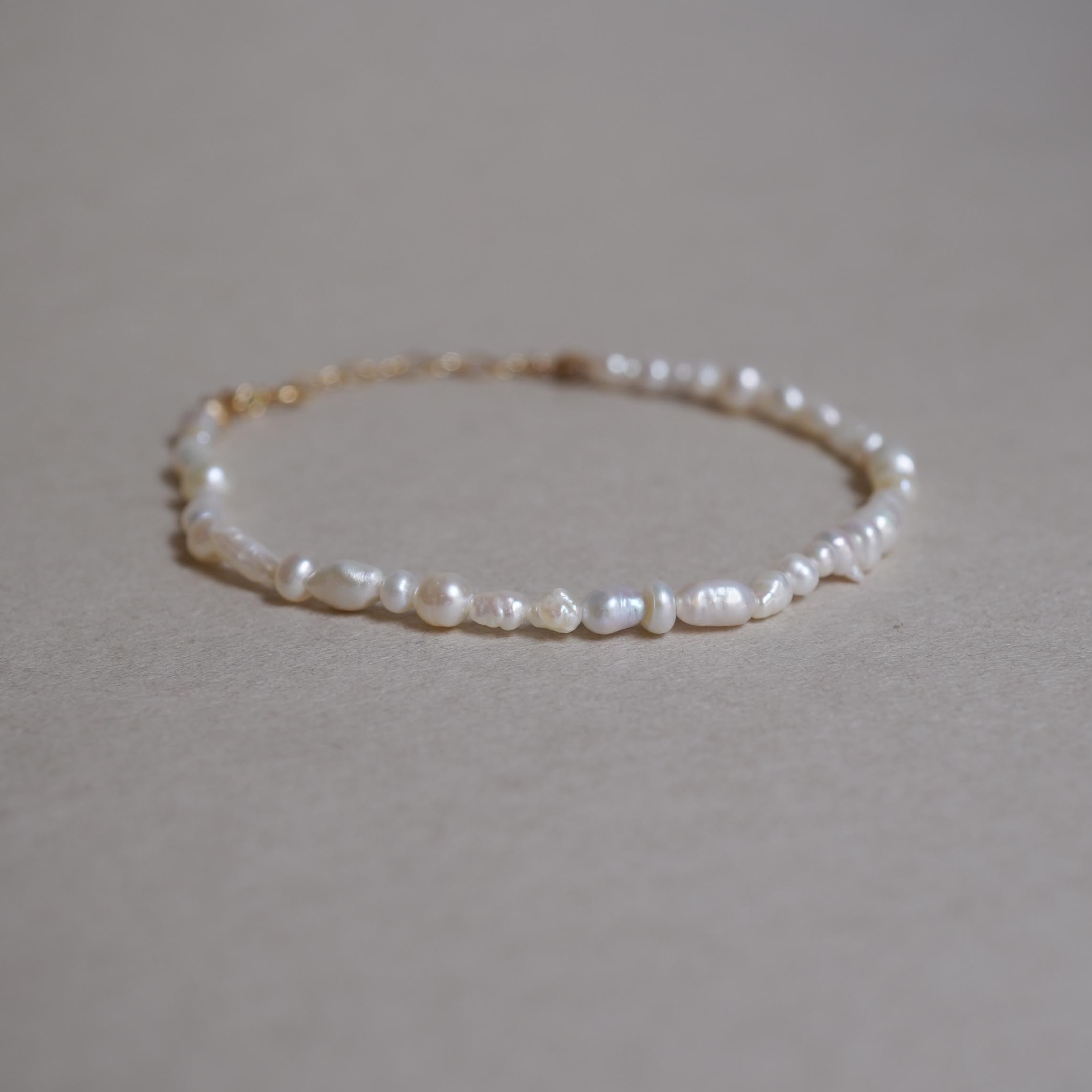 14KGF 淡水パールランダムブレスレット | temtem