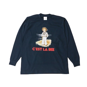 22AW Vintage Style Long T-shirt "Foreign Girl"(Navy)