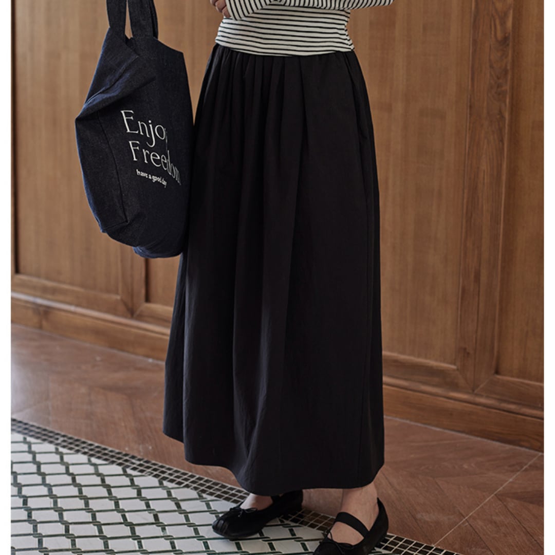 mid length high waist slim a line skirt