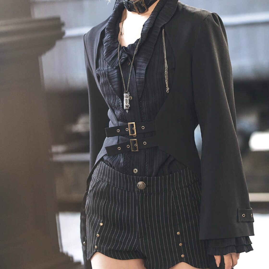 メゾンミハラヤスヒロ フリンジ付き黒長袖ニットセーター フリーサイズ