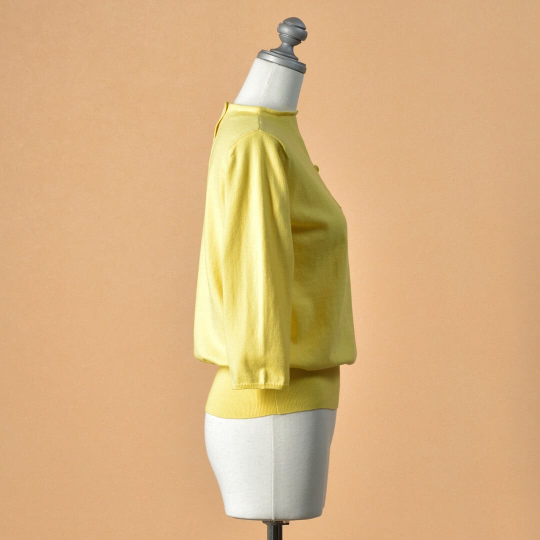 IKITSUKE イキツケ クルーネックポケットニット・イエロー【送料無料】