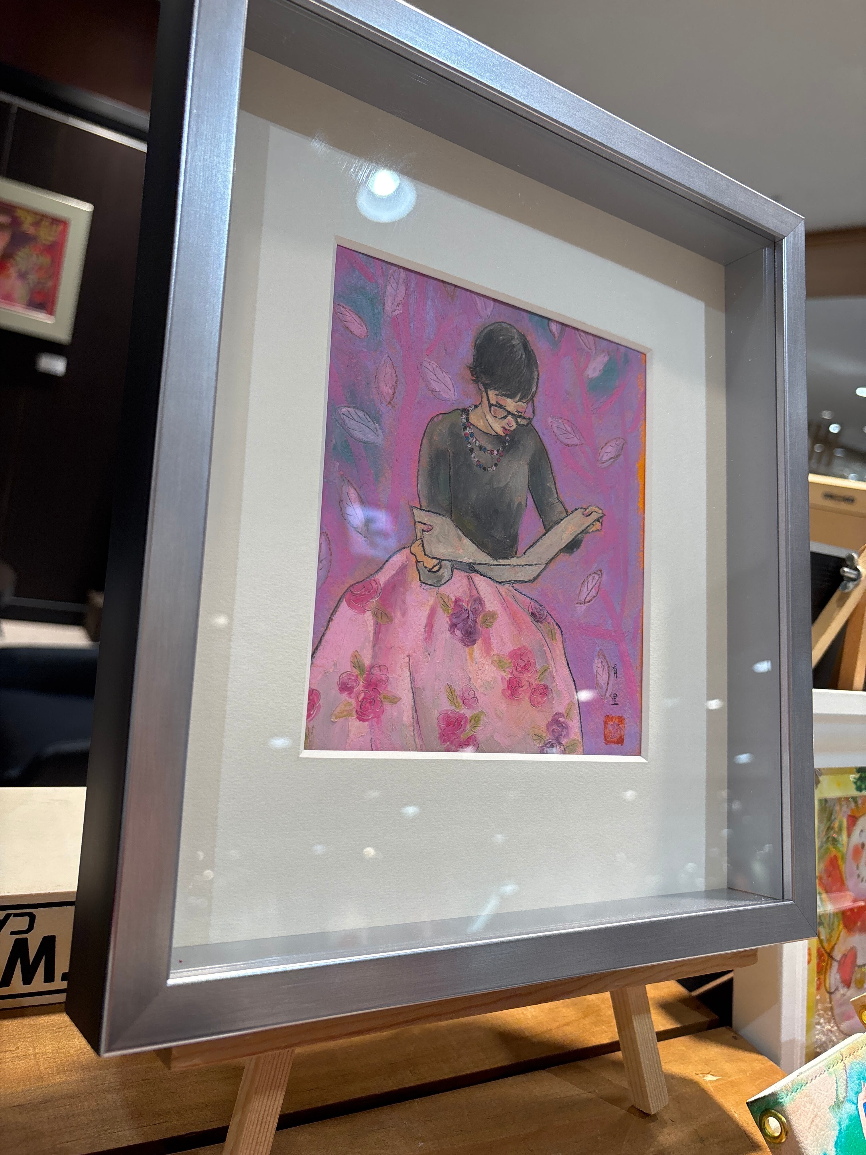 絵画『新聞を読む女』原画 | YURI YOSHINAGA ART SHOP エドマッチョ