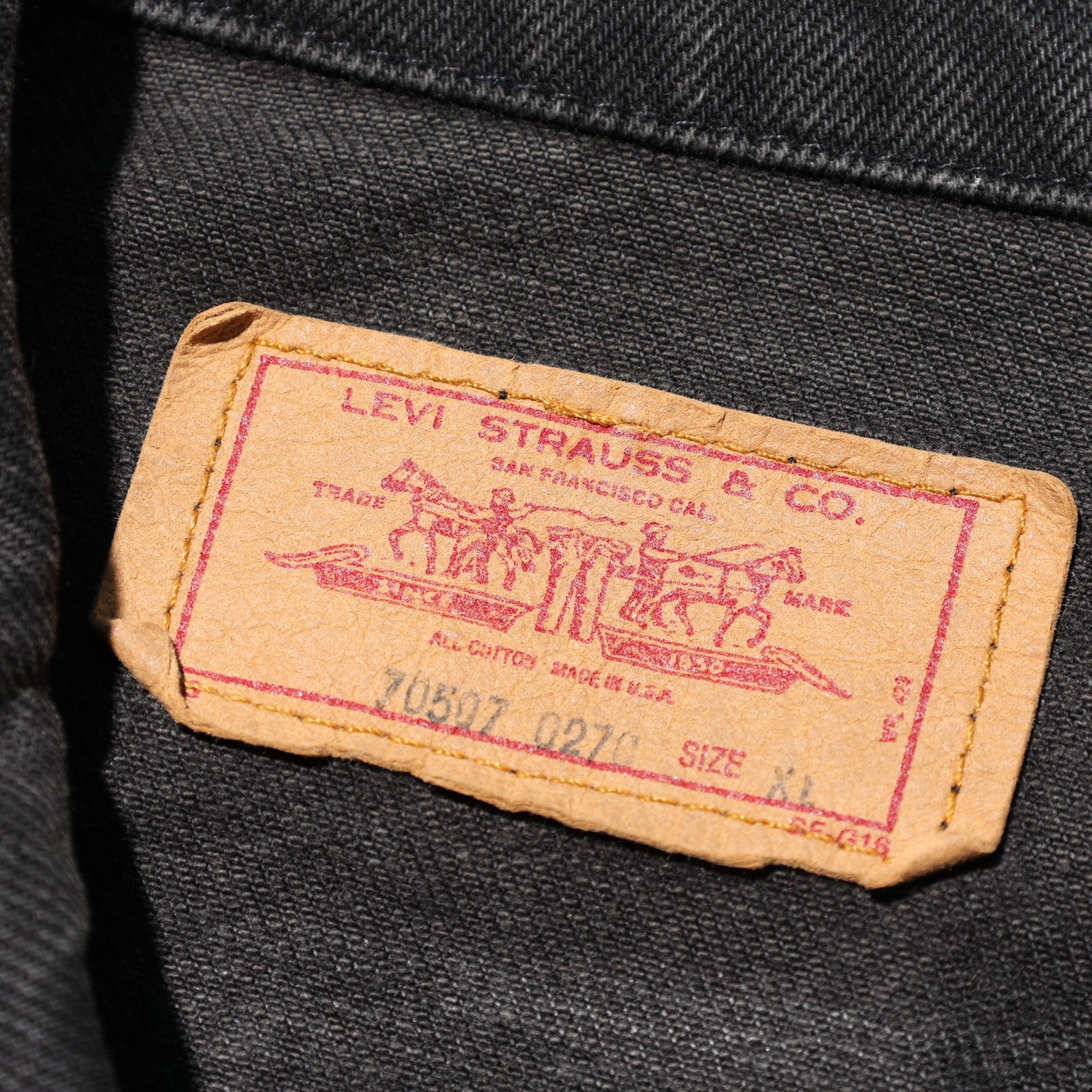 美品 XL 87年 USA 70507-0270 Levi’s ブラックデニムジャケット リーバイス