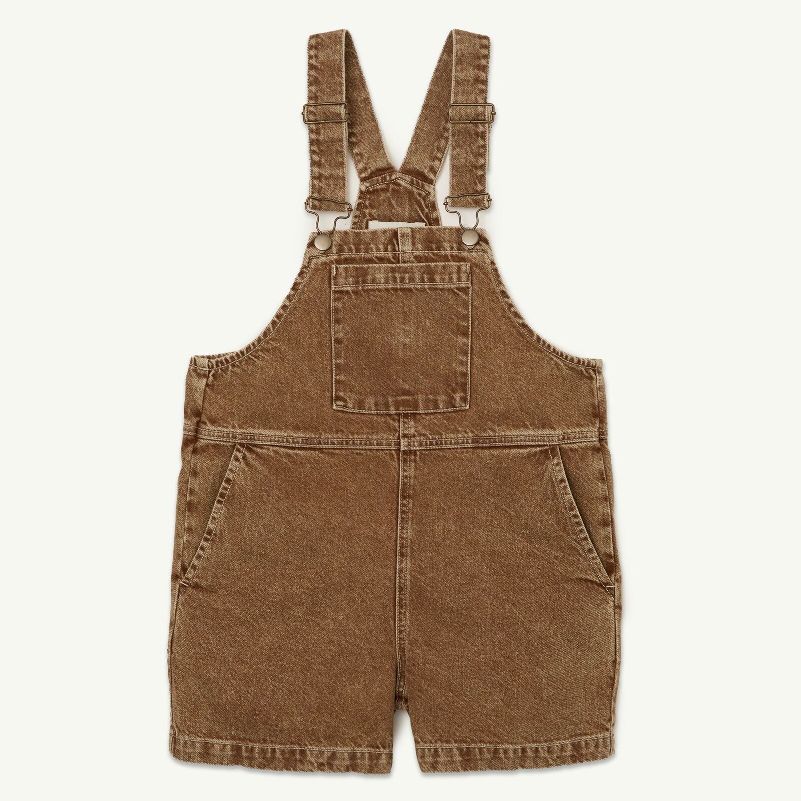 main story 2025SS》Short Dungaree / Camel Stonewashed Denim | Pay ID