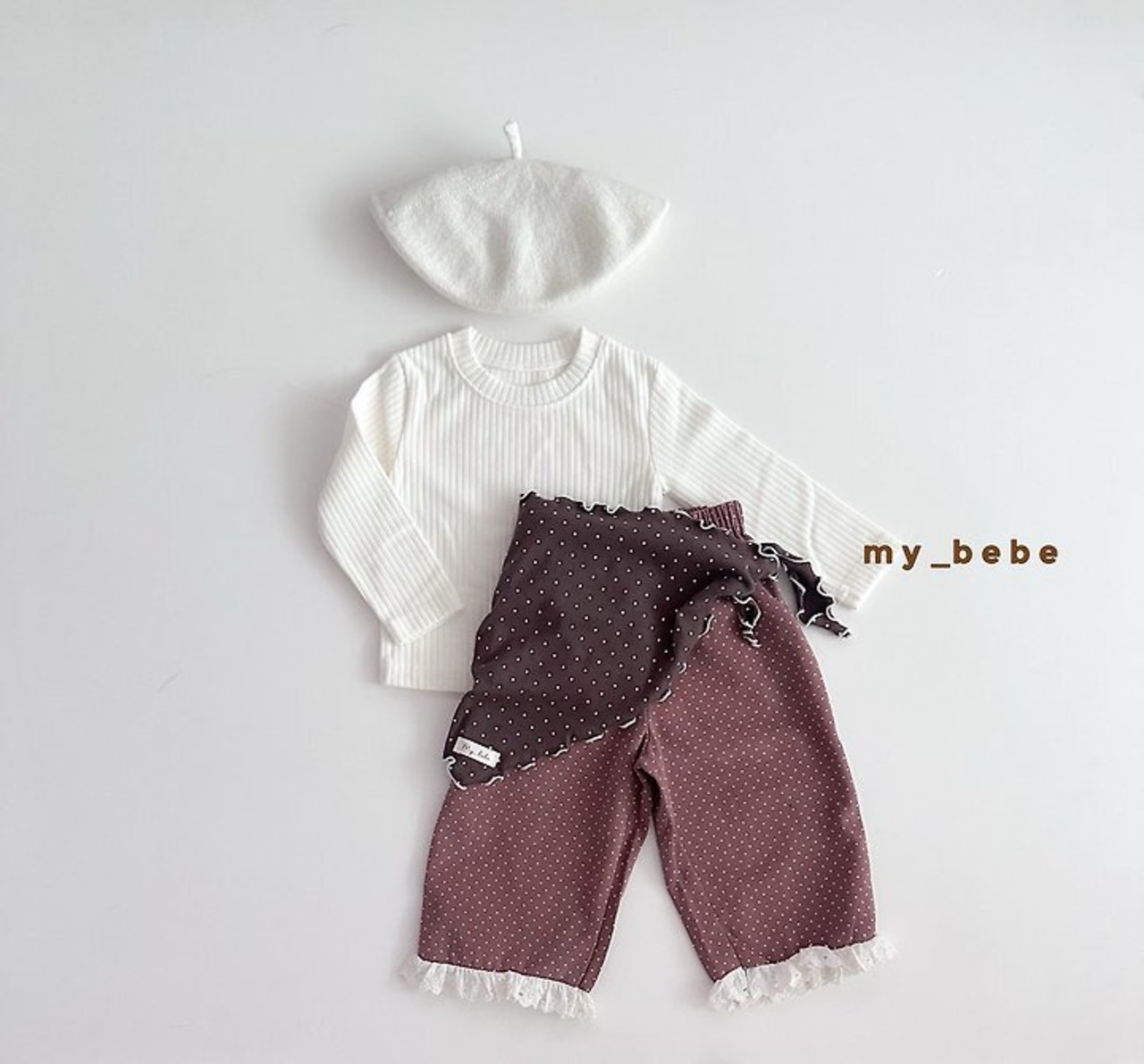韓国子供服 / Mybebe / ドットレースパンツ *XS~XL*