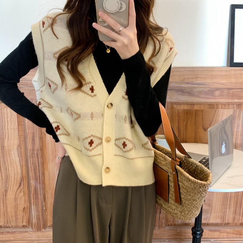 ニットオータムスタンダードセーター レトロ 秋物 1号婦人74369090148