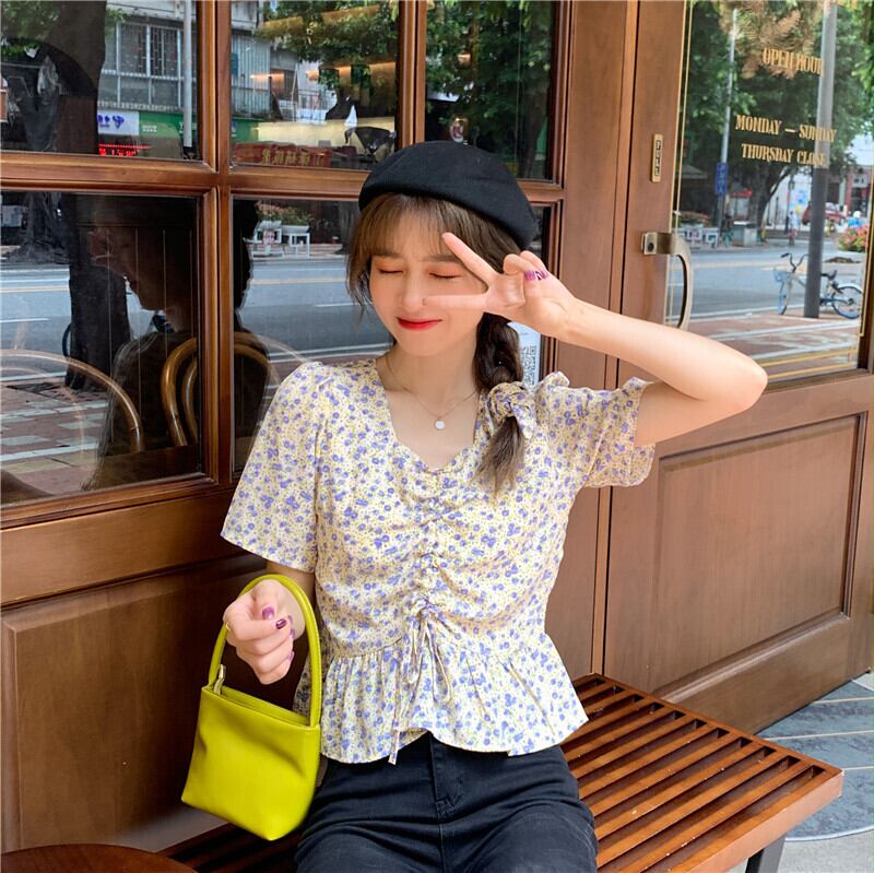 韓国　ounce seoul half blouse オンス ギャザーブラウス 71673de262a64e39dec02a32e2a075
