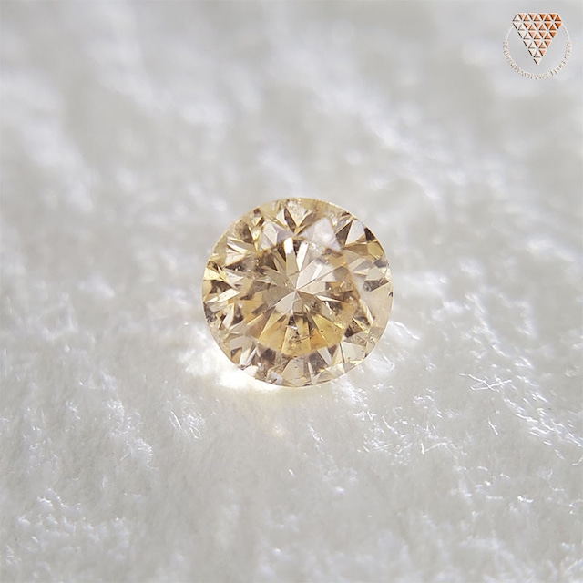 0.070 ct Fancy Light Orange Yellow I1 天然 オレンジ イエロー ダイヤモンド ルース ラウンド