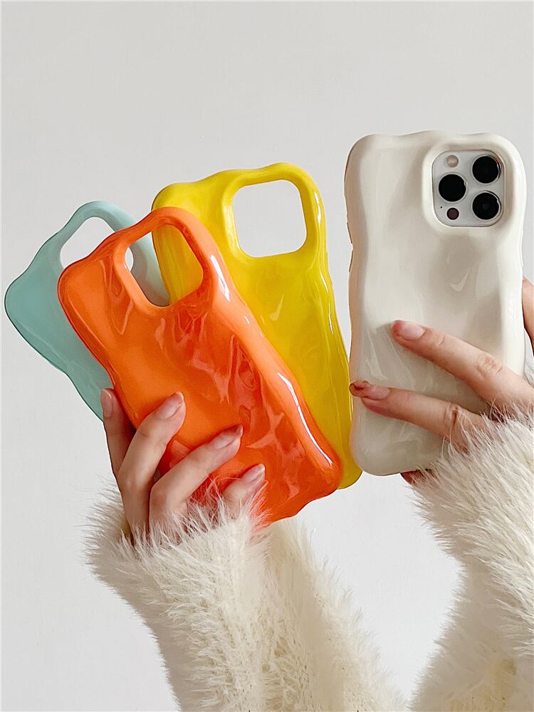 iPhone14 ProMax/13/12ケース もちもち 立体的 無地 可愛い 八色