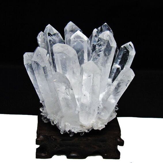 水晶 クラスター 水晶 原石 台座付属 一点物 182-8346