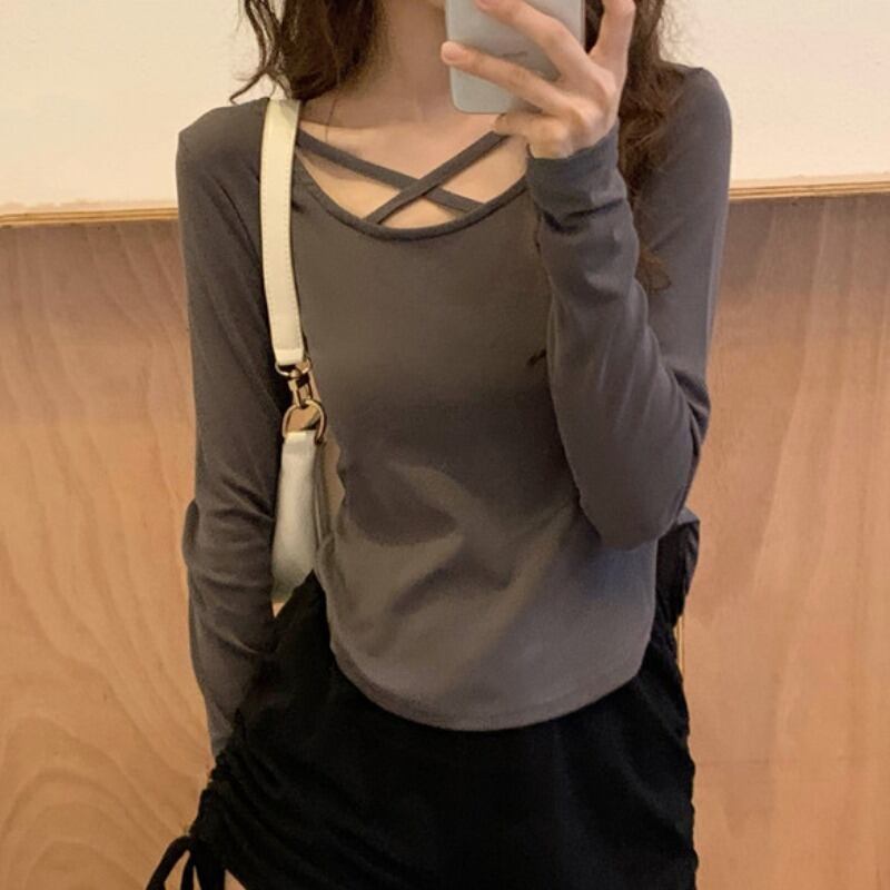 オータムトップス Tシャツ シャツ ロング 秋物 萌量不足5361103928