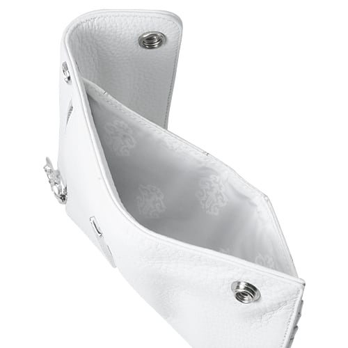 CHROME HEARTS 財布 レザーウォレットハートボタン　 ホワイト CHROME HEARTS クロムハーツ Wallet ウォレット 財布 レザー