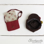 Vsb-8004 Red patchwork bag brown hat set