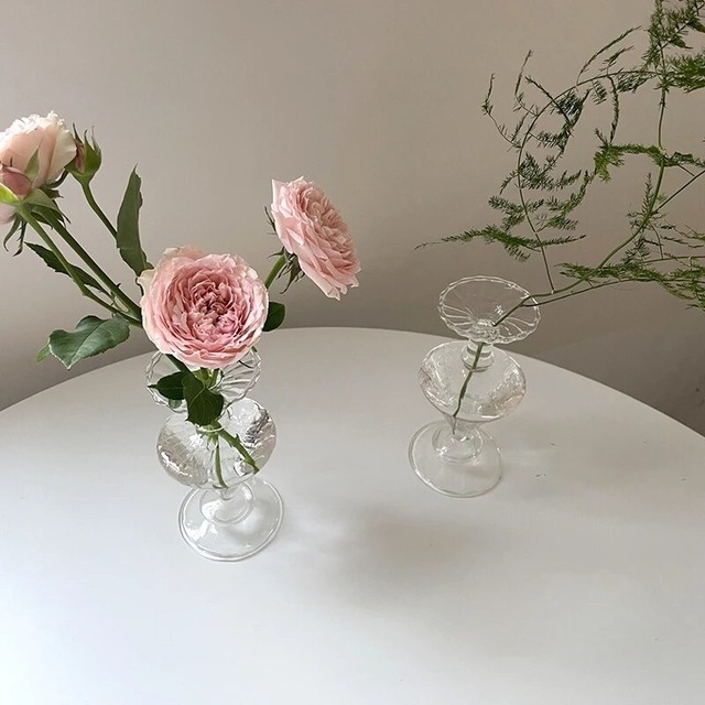 glas pot 透明なガラスの花瓶　シンプルなガラスの花瓶
