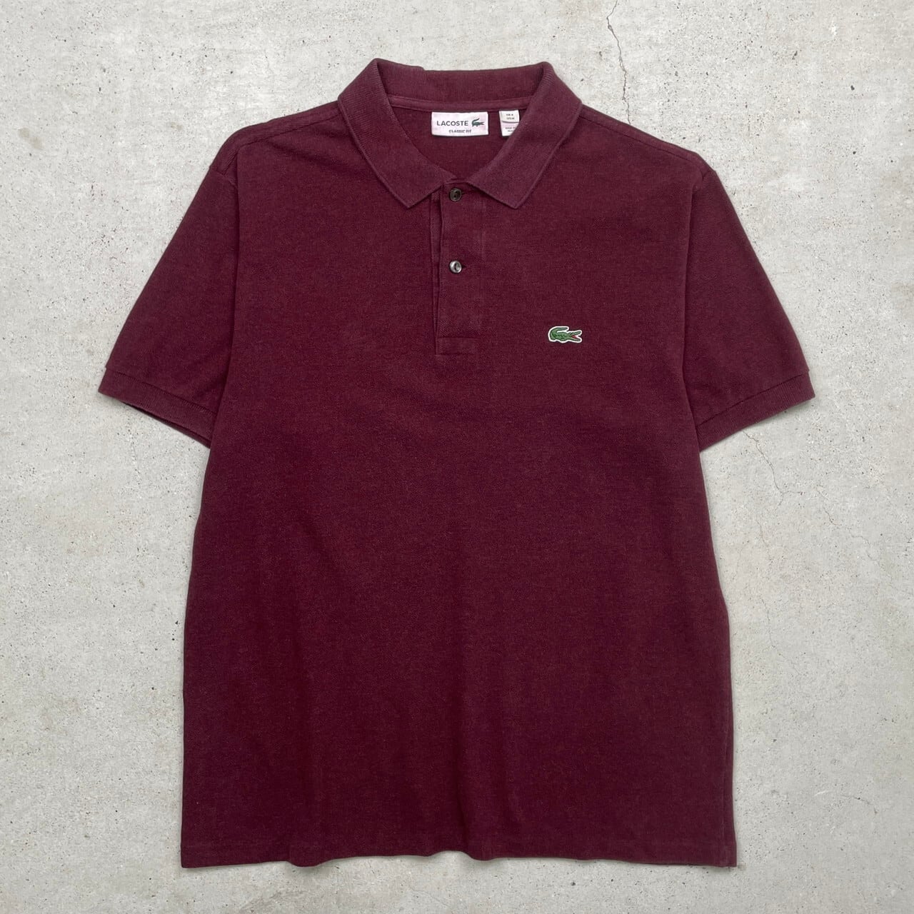 フレラコ ラコステ 80s 鹿の子 ポロシャツ 6 ボルドー ワインレッド LACOSTE ラコステ CLASSIC FIT 鹿の子 ポロシャツ メンズM 古着 ワン