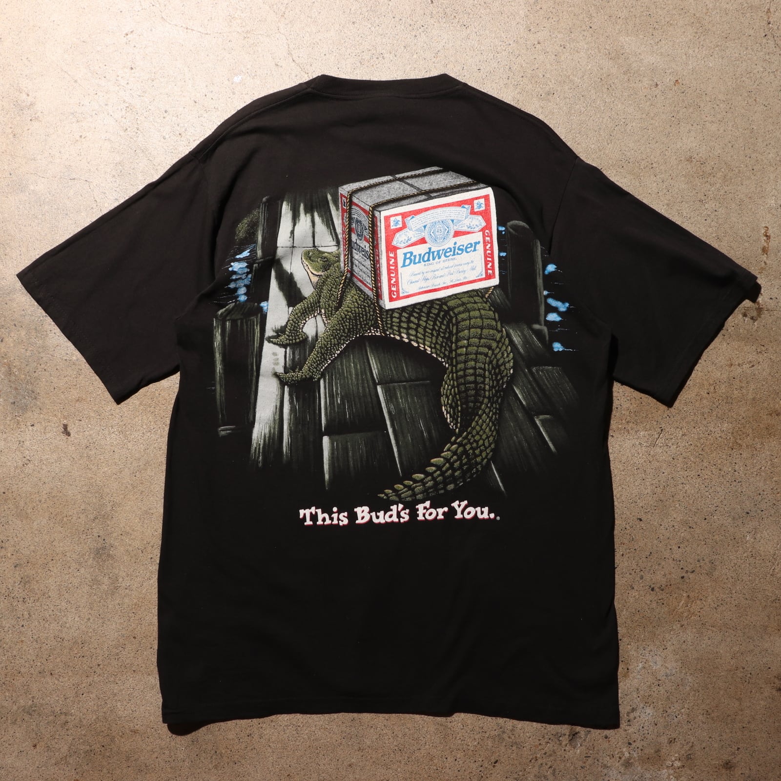 Deadstock XL 96年 USA 両面 バドワイザー frog カエル ワニ トカゲ T 