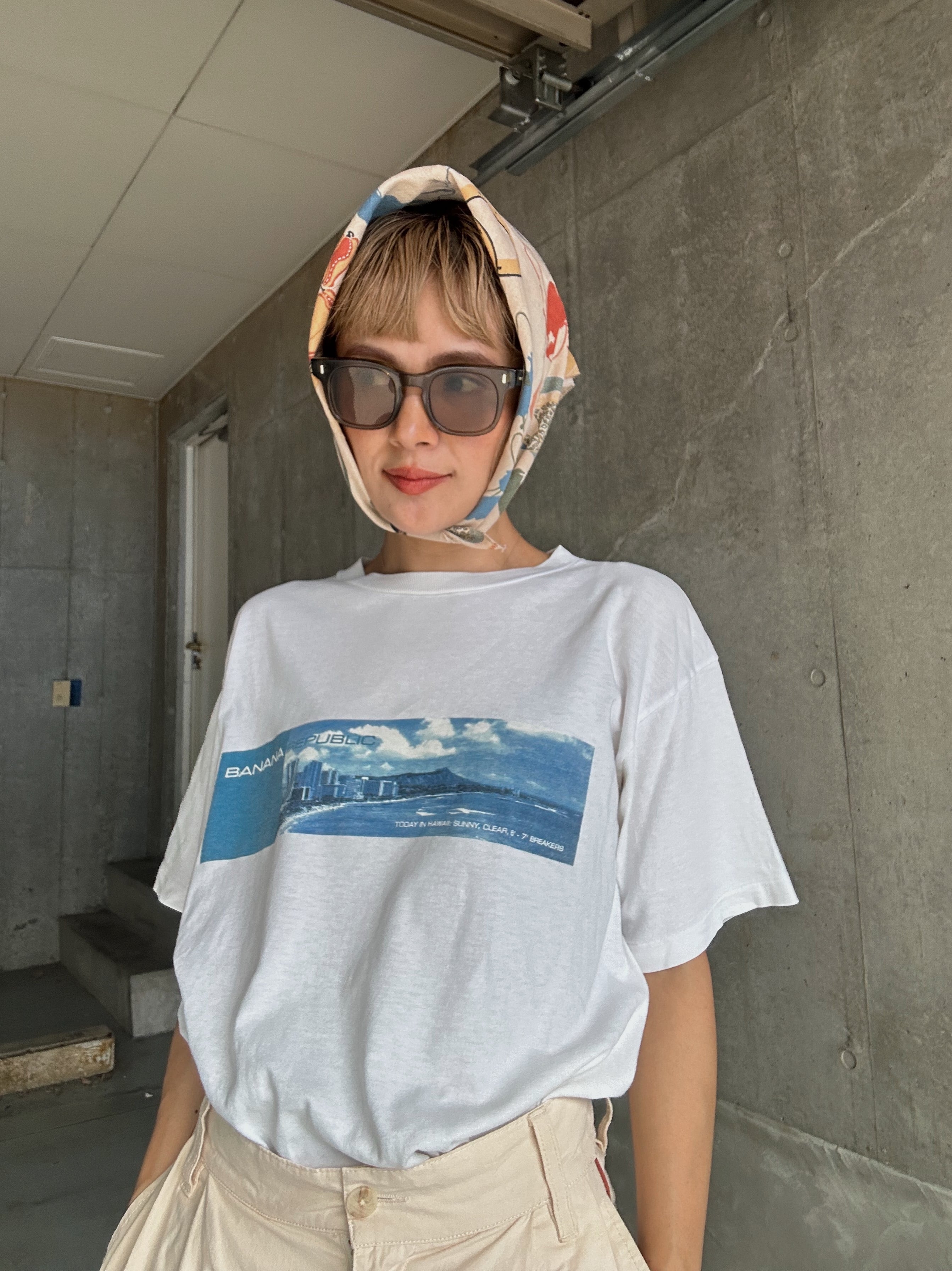 (CS2034)00‘s BANANA REPUBLIC HAWAII ocean printed T-shirt made in USA