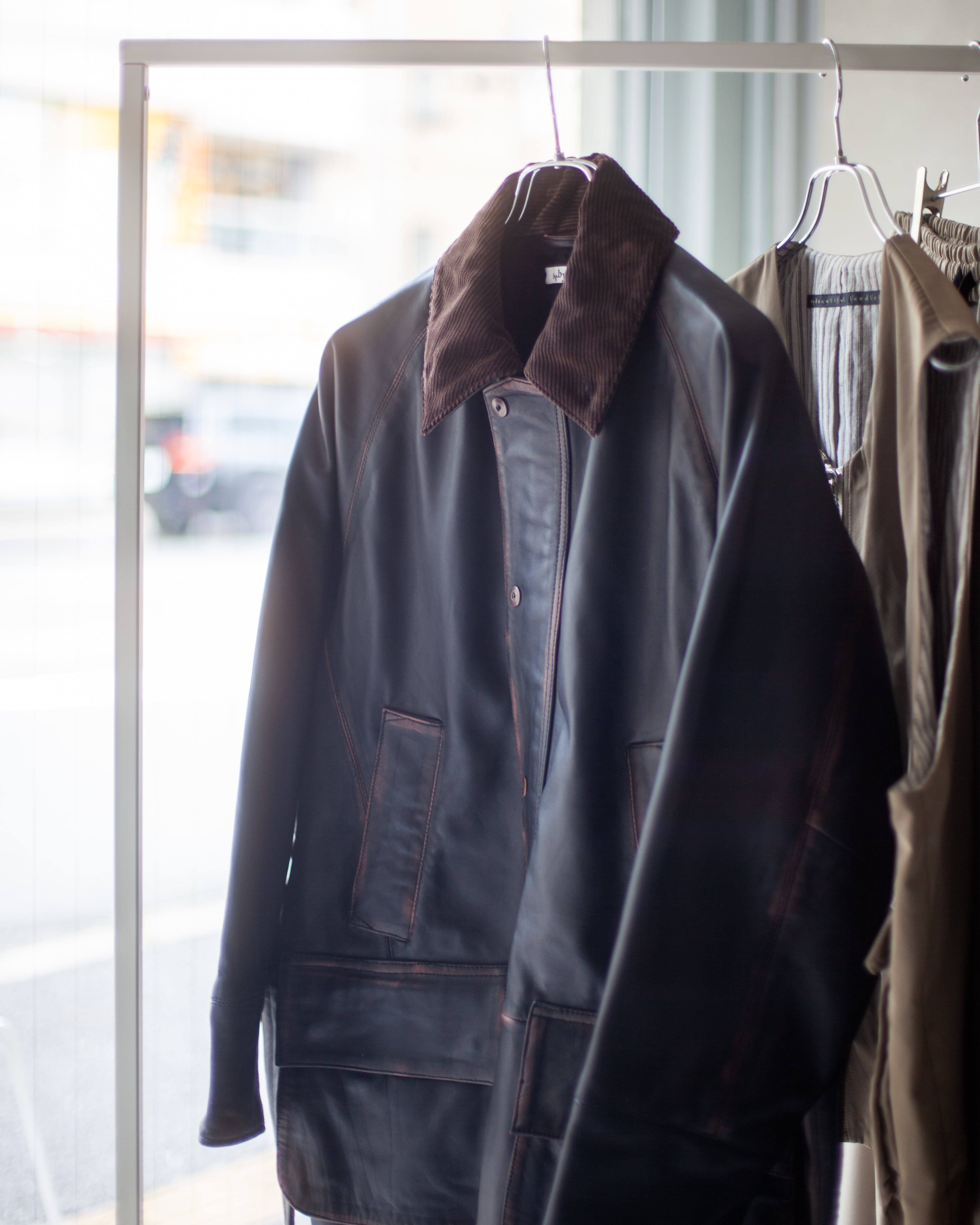 saby HORSE RIDING JACKET - India Lamb Leather - BRICK×BLACK