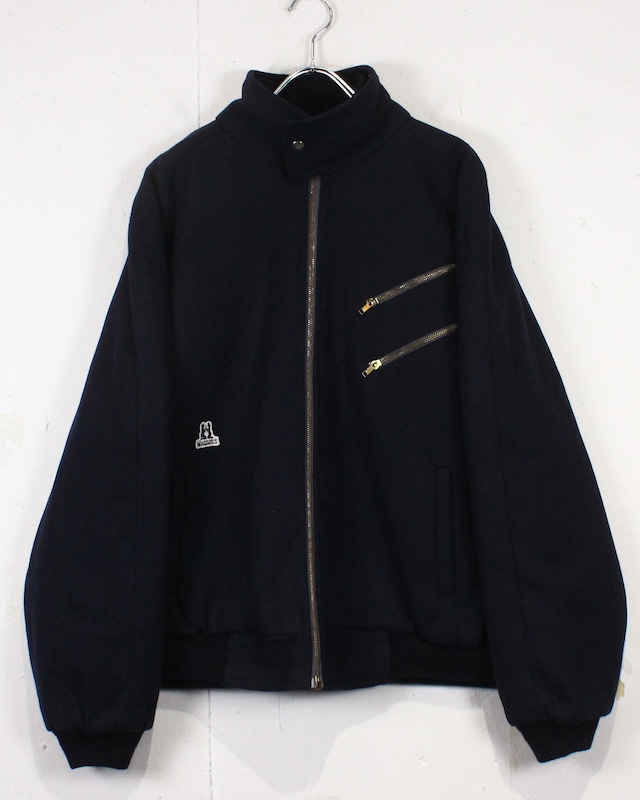 【Caka act2】Zip Gimmick Vintage Loose Wool Blouson Jacket
